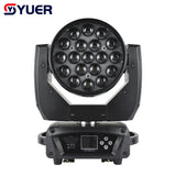 YUER™️ LED 19x15W RGBW 4IN1 Moving Head Zoom Light For Disco Beam Lights DJ Party Stage Lighting Commercial Lights