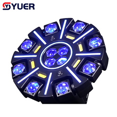 YUER™ 12x10W RGBW LED Bee Eye 8 Arm Little Diamond Moving Head Light RG Laser 9 RGB Light Strips With Wash Effect DMX512 For DJ Disco Party Bar Club Wedding Stage Lighting