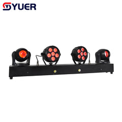 YUER™️ 2 focos móviles de haz de 40W, 6 luces par de 8W, estrobo blanco, láser verde, soporte 4 en 1, efectos de discoteca Dj, iluminación de escenario DMX, discoteca musical