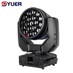 YUER™️ resistente al agua IP65 19X40W RGBW Zoom Wash luz con cabezal móvil DMX512 19/27CH patrón de haz efecto DJ Disco escenario boda fiesta Bar