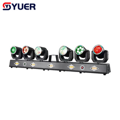 YUER™ 14x3W +12x4W RGBW +5x10W Gold Strobe Mini 6 Head Moving Head Rack Light With RG Laser Beam Bee Eye Wash 14pcs iridescent light strips Effect DMX512 For DJ Disco Party Bar Club Wedding Stage Lighting