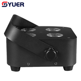 YUER™️ Battery LED Par Light 4X15W RGBWA UV 6IN1 DMX512 Control DJ Party Disco Wedding KTV Battery Stage Light