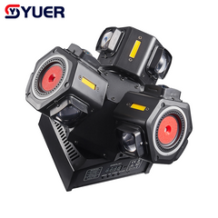 YUER™ 9x10W RGBW 4in1 +9x10W Strobe +2 Red 1 Green Laser  3 Arm Moving Head Light With Ring Beam Laser Strobe Effect DMX512 Remote Control For DJ Disco Club Wedding Party Bar Stage Lighting