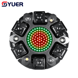 YUER™ 6x500mw R Laser 91 magic Strobe Battle Shadow Six Arm Laser Moving Head Effect Light With Iridescent Light Strips White/Gold Strobe RG Laser Wash Effect DMX512 Sound Control For DJ Disco Bar KTV