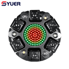 Laser 6x500mw YUER™ R 91 Effet stroboscopique magique Laser Shadow Battle Six bras Lumière à tête mobile avec bandes lumineuses irisées Stroboscope blanc/or Laser RG Effet Wash DMX512 Contrôle sonore Pour DJ Disco Bar KTV