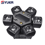 YUER™️12X3W Beam LED+3X3W Spot LED RGBW 4IN1 6 Head Moving Head Light With RG Laser +Strobe Effect Remote Control DMX Stage Lighting for Disco Music Bar Party