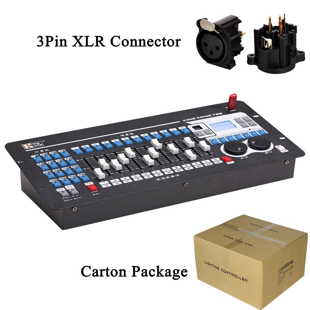 Contrôleur DMX professionnel YUER™ Kingkong KK768, 768 canaux DMX, 135 motifs intégrés, éclairage de scène, console DMX 512, équipement DJ