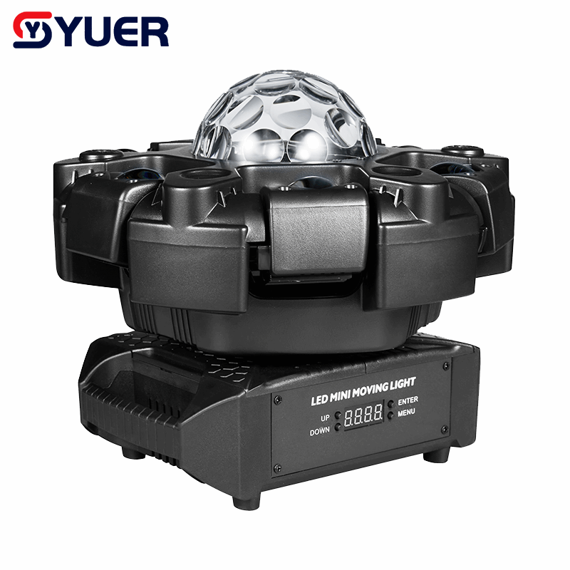 YUER™ 6x10W RGBW Beam Battle Shadow Six Arm Magic Ball Moving Head Effect Light With White/Gold Strobe RG Laser Kaleidoscope Effect DMX512 Sound Control For DJ Disco Bar KTV Club