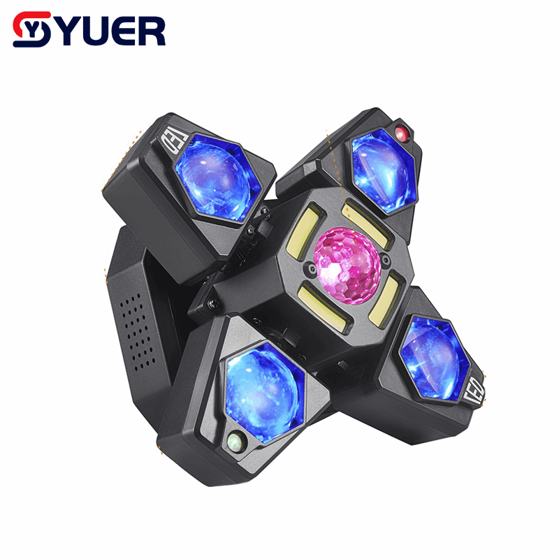 YUER™ 16x3W +10W RGBW +4x5W White Strobe +Red Green Laser 4Arm Moving Head Light Beam Laser Strobe Effect DMX512 Sound Control For DJ Disco Party Bar Club Wedding Stage Effect Lighting