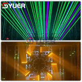 YUER™️ 6 Eyes Moving Head RGB Laser Bar Beam Strobe Stage Effect Lighting For DJ Disco Party Events DMX Sound Modes Projector Fixtures