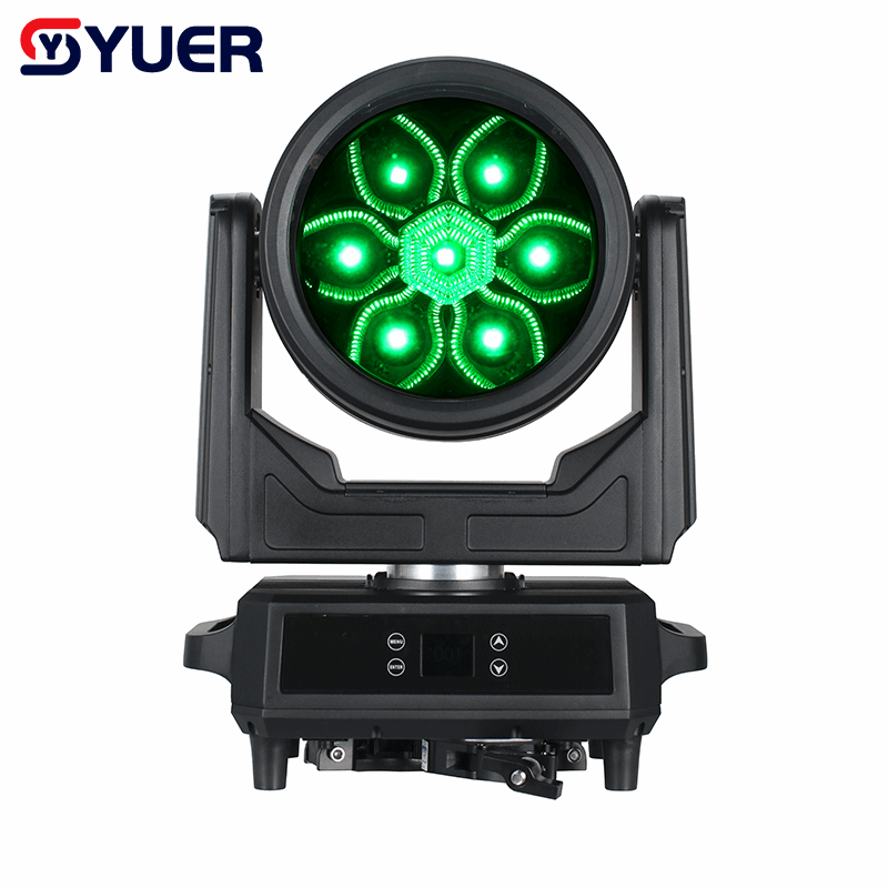YUER™ IP65 Waterproof 7x60W LED RGBW 4in1 +210x0.3W LED RGB Bee Eye Moving Head Light Wash Zoom Rainbow Effect DMX512 Art-Net Control For DJ Disco Party Bar Club Wedding Stage Lighting