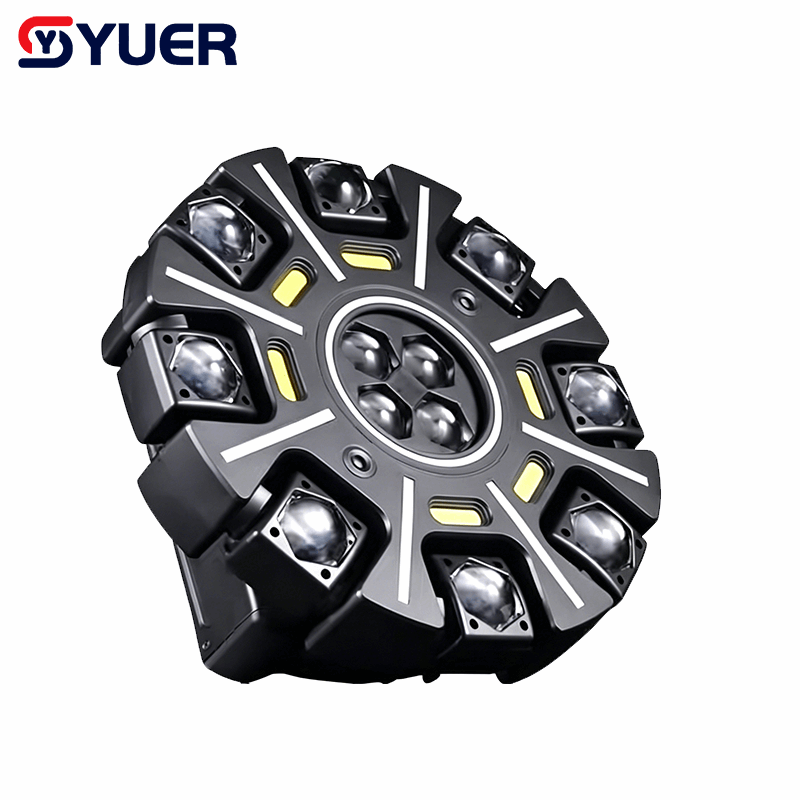 YUER™ 12x10W RGBW LED Bee Eye 8 Arm Little Diamond Moving Head Light RG Laser 9 RGB Light Strips With Wash Effect DMX512 For DJ Disco Party Bar Club Wedding Stage Lighting