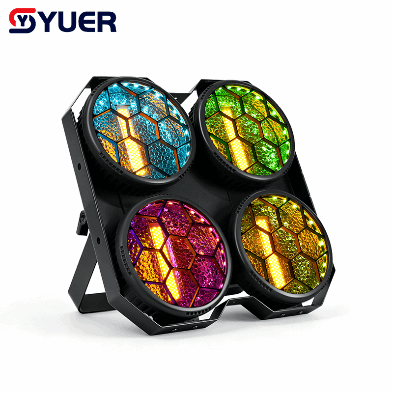 YUER™ 4x50W COB+108x0.2W RGB Audience Light Wash Effect DMX512 Sound Control For DJ Disco Party Bar Club Wedding Stage Effect Lighting