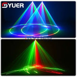 YUER™️ NEW LIDA 5WRGB Moving Head Laser Projector 20Kpps Scanning LED Aperture Assist For DJ Disco DMX 512 Auto Sound Music Modes