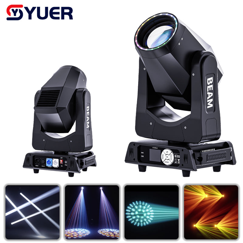 YUER™️Beam 300W Bulb Moving Head Lighting Stage Party Dj Disco Wedding Club Show Music Indoor Event Ktv Concert DMX Control Light