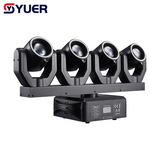 YUER™️ NEW 12X10W 4 Head Moving Head Beam Light With LED Ring 2X100mw Red+2X50mw Green Lasers Effect DMX512 For DJ Disco Party Stage Effect Lighting Night Club Bar Light