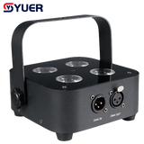 YUER™️ Battery LED Par Light 4X15W RGBWA UV 6IN1 DMX512 Control DJ Party Disco Wedding KTV Battery Stage Light