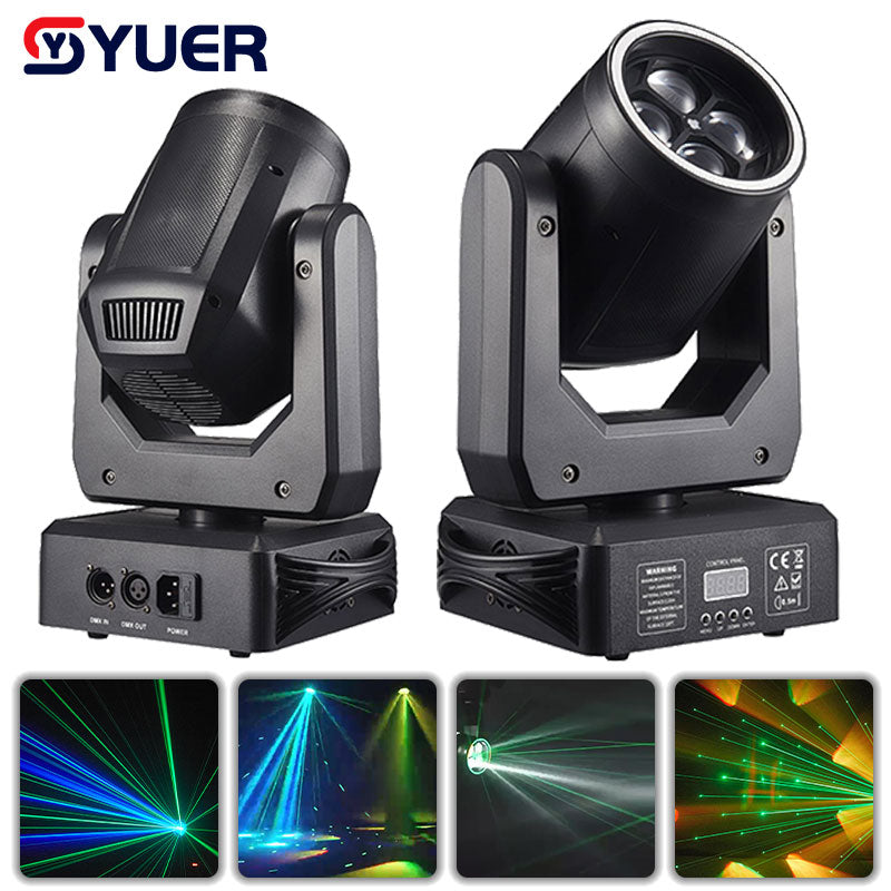 YUER™️ 4x25W RGBW 4EN1 LED +50MW Laser Vert Lyre à Effet Œil d'Abeille Avec Ouverture Dmx 512 Faisceau Coloré Effet Stroboscopique DJ Disco Scène Mariage