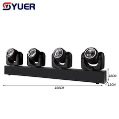 Barra de luz de cabeza móvil de haz LED YUER™ 4x80W RGBW 4 en 1 con anillo DMX512, iluminación de escenario con efectos para DJ, discotecas, bodas y fiestas