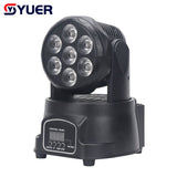 YUER™️ LED 7X12W Wash Light RGBW 4in1 DJ Disco Stage Moving Head Lights