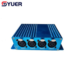 YUER™️ ArtNet-DMX 4 convertidor bidireccional ArtNet DMX de cuatro vías 4 XLR hembra de 3 pines de entrada/salida de señal, cable Ethernet