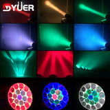 YUER™️ New LED 19x15w RGBW 4in1 Wash Zoom Flat Par Light Strobe Effect Dj Party Stage Lighting DMX512 Sound Control Holiday Lamp Dyeing