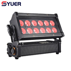 YUER™️ Projecteur de Scène IP65 Étanche 12x18W RGBWA+UV LED 6 en 1 avec Batterie, Lumière Wash, Télécommande Sans Fil, pour Fête Mariage DJ Discothèque