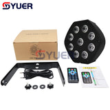 YUER™️ Wireless Remote Control LED Par 9x10W RGBW 4IN1 LED Wash Light Stage DJ Party Uplighting No Noise Remote Control Night Lights