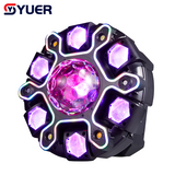 YUER™ 6x10w RGBW Beam 6-Arm Super Magic Ball Donkey Kong Moving Head Effect Light With Iridescent Light Strips White/Gold Strobe RG Laser Effect DMX512 Sound Control For DJ Disco Bar KTV