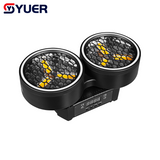 YUER™️LED 6x20W Gold + 102X0.2W RGB 2 Eyes Moving Head Effect Light With Ring Infinite Rotation DMX512 For DJ Disco Stage Wedding Party