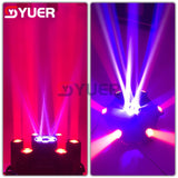 YUER™️ LED 6 Head Bee Eye Smart Beam Moving RGBW 4IN1 11/16/23/44CH DMX512 Stage Light Dj Led Moving Head Beam Light Music Party Disco