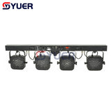 YUER™️ Led Par Kit 4pcs 7x10W 4in1 RGBW Led Slim Flat Par Lights with Light Stand DMX Bar Foot Controller Bag Package Set