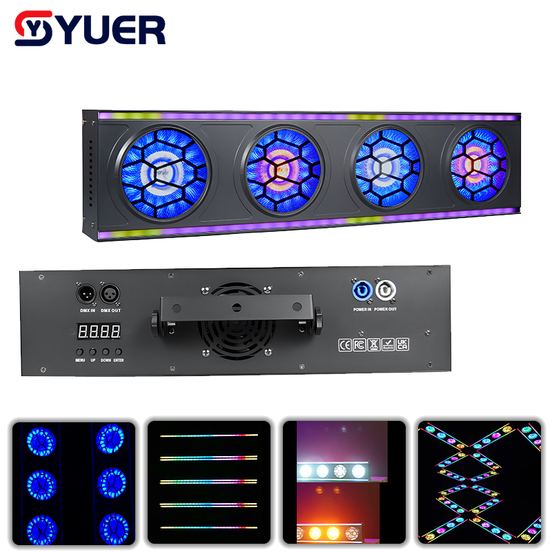 YUER™ 4x30W White +Amber Retro Effect Light With RGBW Auxiliary Light Wash Effect DMX512 Sound Control For DJ Disco Wedding Event Party Bar Club