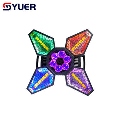 Foco móvil LED YUER 300W Retro Bee Eye 4 en 1, efecto de fondo mixto colorido, control DMX y por sonido para DJ, fiestas y espectáculos de discoteca