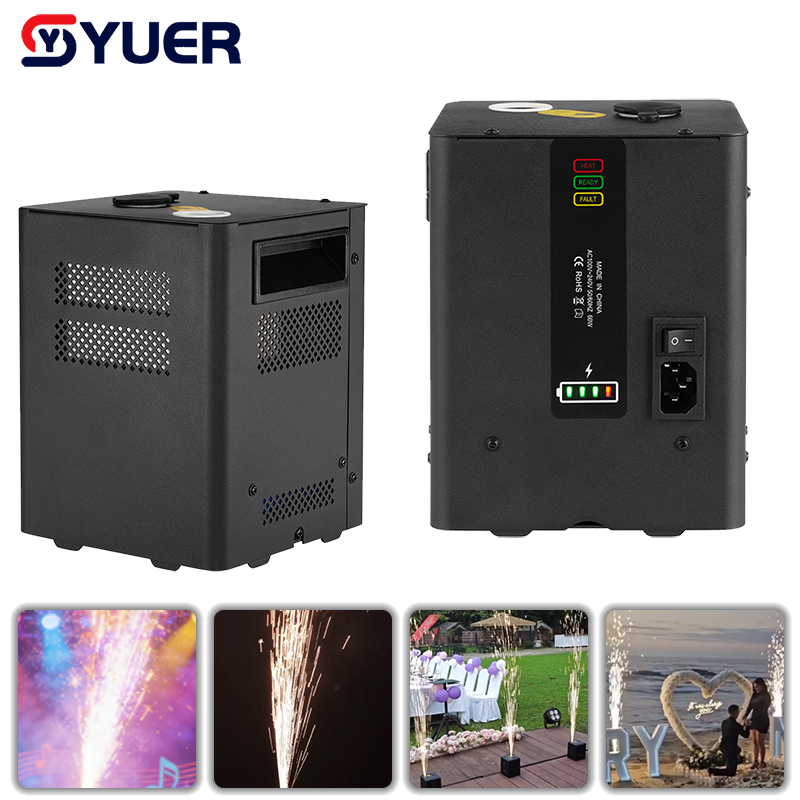 Machine à feux d'artifice à batterie YUER™️ pour DJ, mariage, célébration, DMX, contrôle à distance, fontaine à étincelles