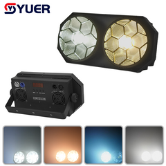 YUER™️Édition Standard 2 Yeux 2x100W Blanc+Blanc Chaud 2EN1 COB LED Blinder Lumière Blanc Froid et Blanc Chaud Pour DJ Fête Éclairage d'Effet Scène