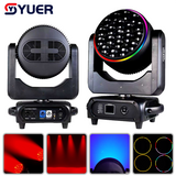 YUER™️LED 19X40W RGBW 4IN1 Zoom Bee Eye Moving Head Light With Ring Linear Dimming LCD DMX512 For Party Wedding DJ Disco
