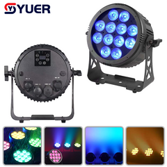 YUER™️ Luz LED Par a batería impermeable IP66 12X18W RGBWA+UV 6EN1 con WIFI, control maestro-esclavo e inalámbrico DMX512 para equipos de DJ, iluminación de efectos de escenario