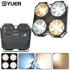 YUER™️NOUVEAU projecteur Blinder 4 yeux 4X50W LED COB blanc + blanc chaud 2EN1 blanc froid et blanc chaud pour éclairage d'effet de scène de fête DJ