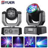 YUER™️NEW Mini LED 2X3W Red+2X3W Green+2X3W Blue Bee Eye Moving Head Light With Ring DMX512 For DJ Disco Stage Party Wedding Dance Floor
