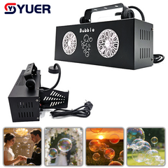 YUER™️Máquina de burbujas mini de doble cabezal Efecto de escenario con control remoto DMX512 para DJ Fiesta Boda Club Efectos de escenario Luz de cabeza móvil LED