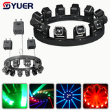 YUER™️LED 12X80W RGBW 4IN1 Infinite Lifting Ring Moving Head Beam Light With 432X3W Warm White+432X3W White Strobe Effect RDM DMX512 For Dj Disco Party Wedding