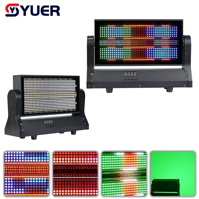 YUER™️480X0.3W RGB+500X2W Amber Cool White Moving Head Strobe Light Individual Control Voice control DMX512 For Show Disco Dj Party Club Lights
