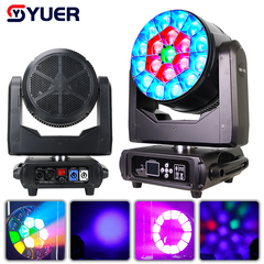 YUER™️LED 19X40W RGBW 4IN1 Bee Eye Moving Head Light Spot+Wash+Zoom+Rotation Effect CTO RMD DMX512 For DJ Disco Party Bar Club Wedding