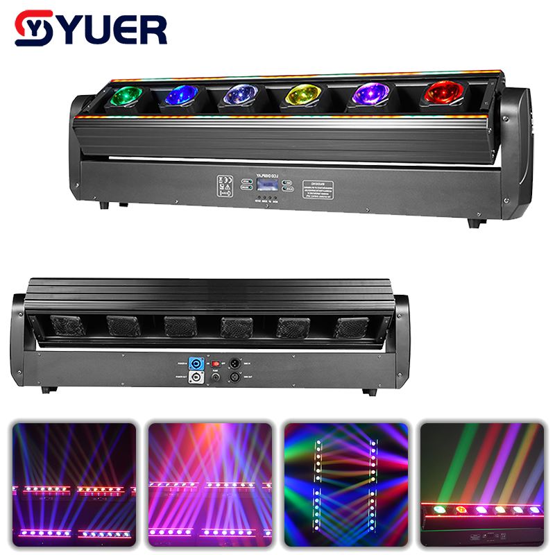 YUER™️LED 6 YEUX 6X30W RGBW 4EN1 Lyre Avec Bande LED 90pcs Course de Chevaux Faisceau Sonore Contrôle DMX512 Pour DJ Disco Fête Noël Mariage