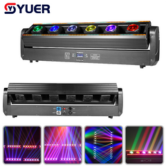 YUER™️LED 6 YEUX 6X30W RGBW 4EN1 Lyre Avec Bande LED 90pcs Course de Chevaux Faisceau Sonore Contrôle DMX512 Pour DJ Disco Fête Noël Mariage