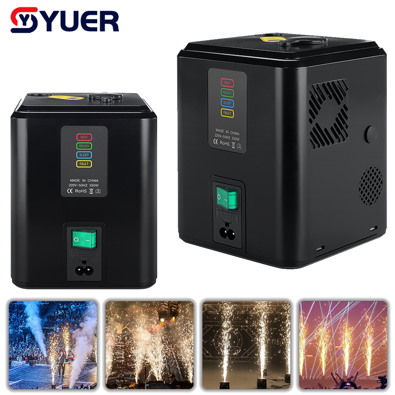 Máquina de fuegos artificiales de chispa fría YUER™ MINI 350W Control remoto inalámbrico para DJ Boda Celebración DMX y control remoto Fuente de chispa Máquina Sparkular