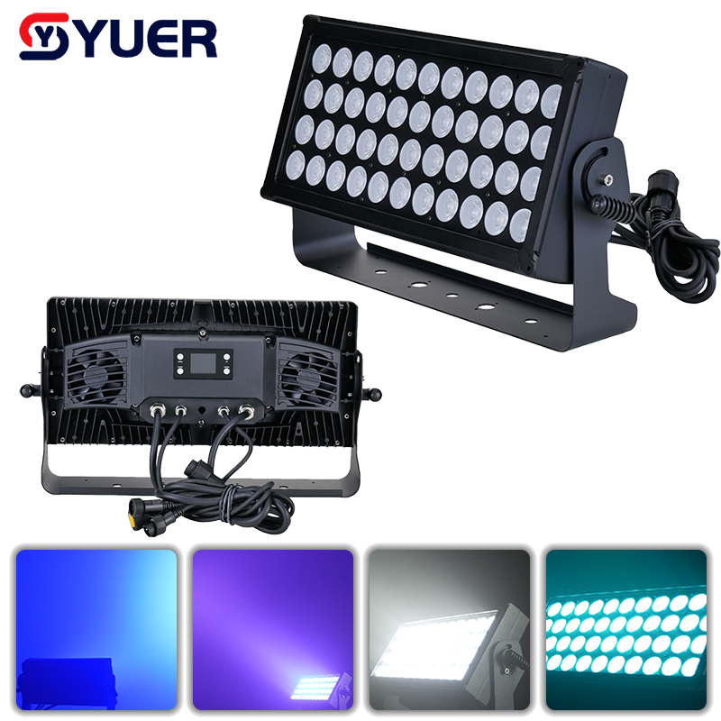 YUER™️NUEVO Proyector LED monocapa 44X12W RGBW 4 en 1 RDM DMX512 para DJ, luz de efecto de escenario DMX, discoteca, DJ, bar