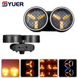YUER™️LED 6x20W Gold + 102X0.2W RGB 2 Eyes Moving Head Effect Light With Ring Infinite Rotation DMX512 For DJ Disco Stage Wedding Party
