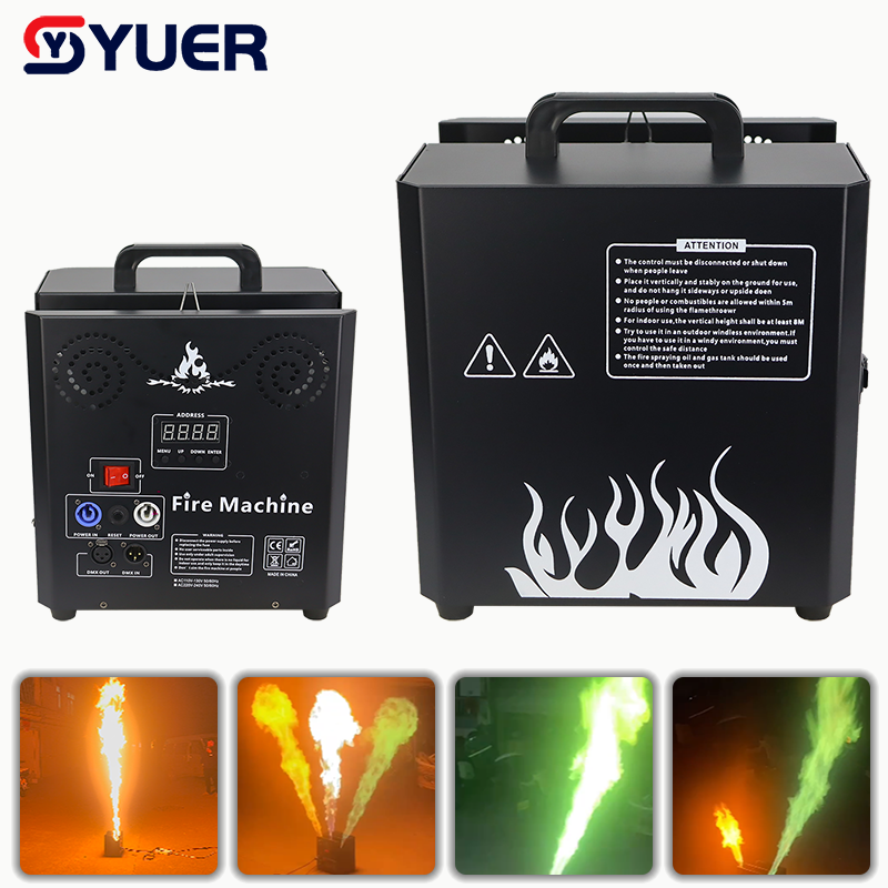 YUER™️ Stage Fireworks 3 Heads Fire Height Flame Fire Machine DMX Control LCD Display Flame machine For wedding DJ Party Effect Lights